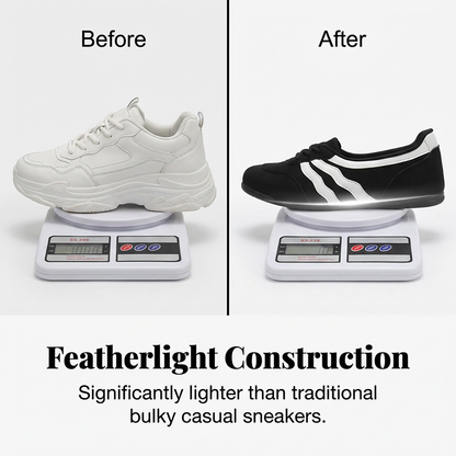 Damen Retro Wave-Streifen Schnür-Sneaker