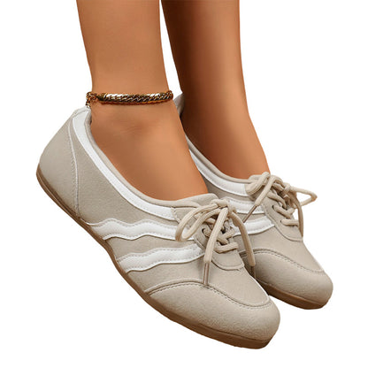 Damen Retro Wave-Streifen Schnür-Sneaker