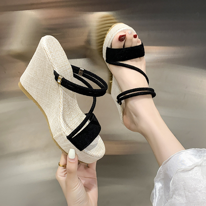 🔥-50% Aktion – Nur solange der Vorrat reicht⏳Keilplatform-Sandalen für Damen— Kostenloser Versand ab zwei Paaren