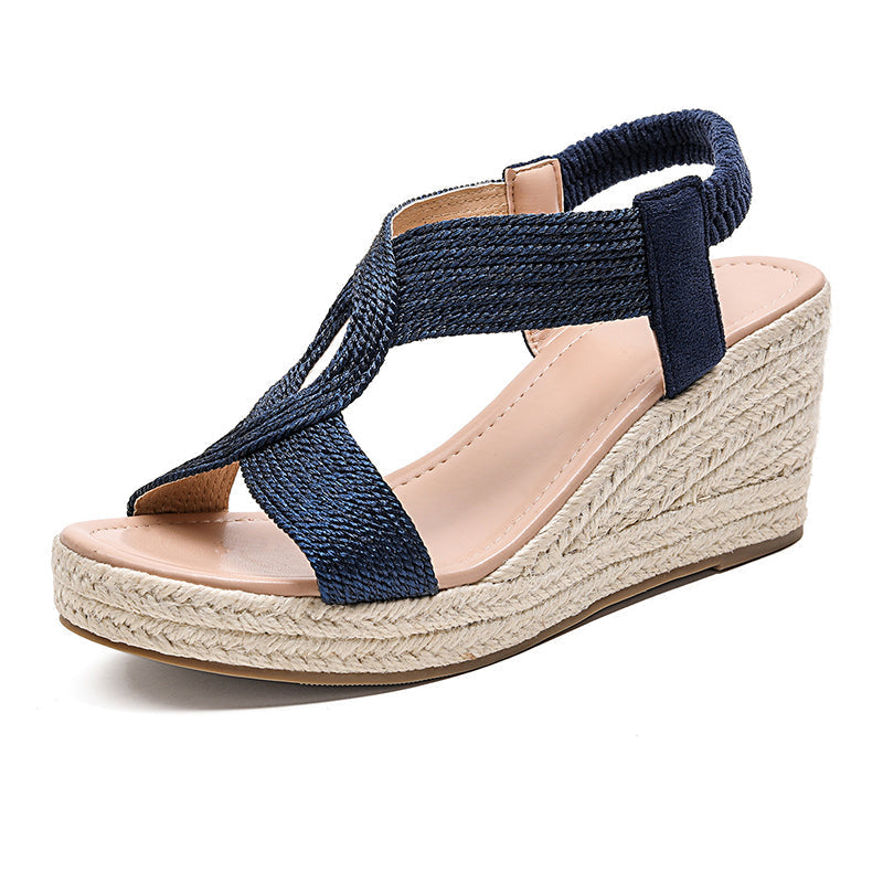 ☀️👡Boho-Keilabsatz-Sandalen für Damen – geflochten, leicht & vielseitig