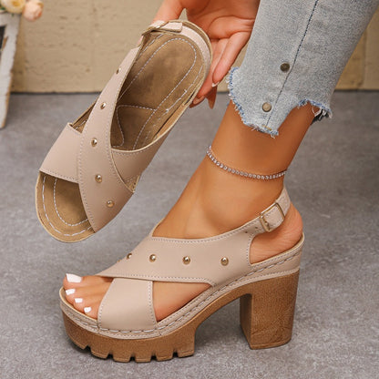 🌞 Sommerneuheiten – Jetzt bis zu 50% sparen! 💰Damen Plateau-Pumps mit Zehensteg – blockabsatz, Schnalle & offene Spitze👡✨