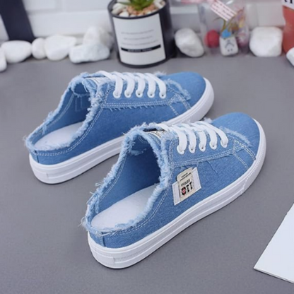 👟 50% RABATT! 👖 Damen Denim Mule Sneakers – Leichter Schlupf, Bequeme Sohle & Perfekt Für Einen Lässigen Sommerlook ☀️
