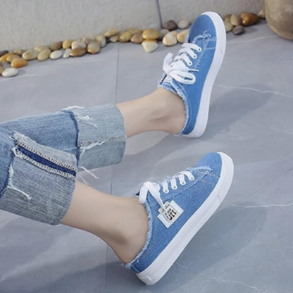 👟 50% RABATT! 👖 Damen Denim Mule Sneakers – Leichter Schlupf, Bequeme Sohle & Perfekt Für Einen Lässigen Sommerlook ☀️