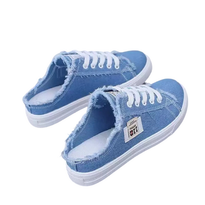 👟 50% RABATT! 👖 Damen Denim Mule Sneakers – Leichter Schlupf, Bequeme Sohle & Perfekt Für Einen Lässigen Sommerlook ☀️
