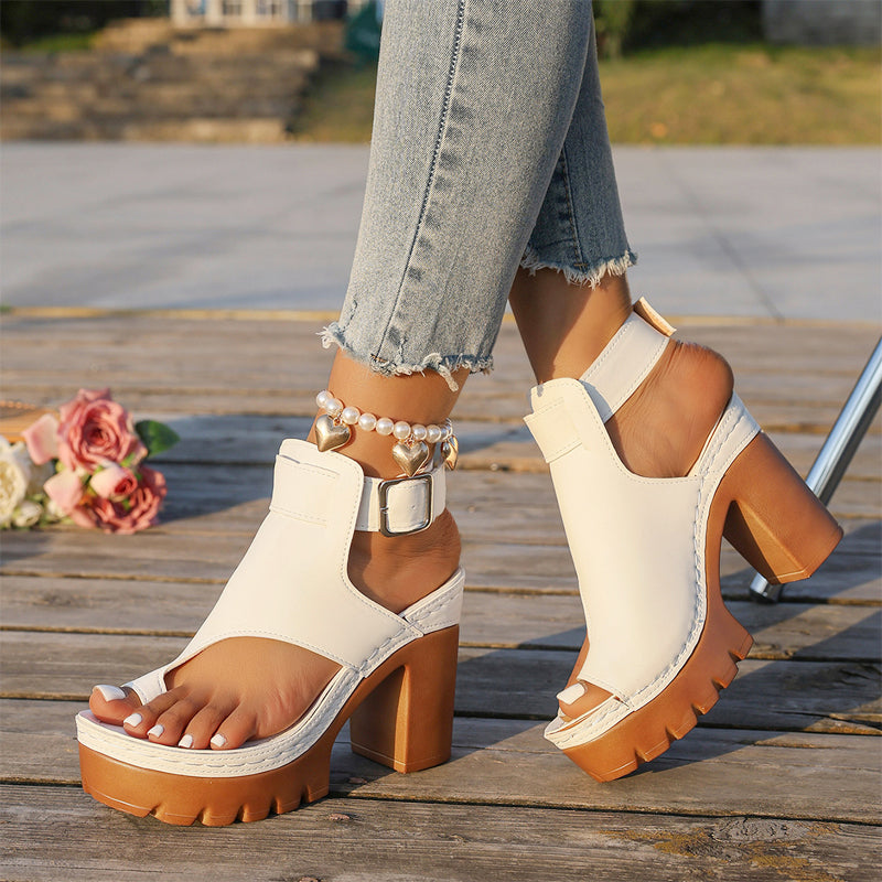 🌞NEU: Sommerkollektion mit bis zu 50% Rabatt 🛍️Damen Plateausandalen mit Zehensteg – blockabsatz, verstellbarer Riemen & breite Passform – ideal für Strand, Sommer & besondere Anlässe