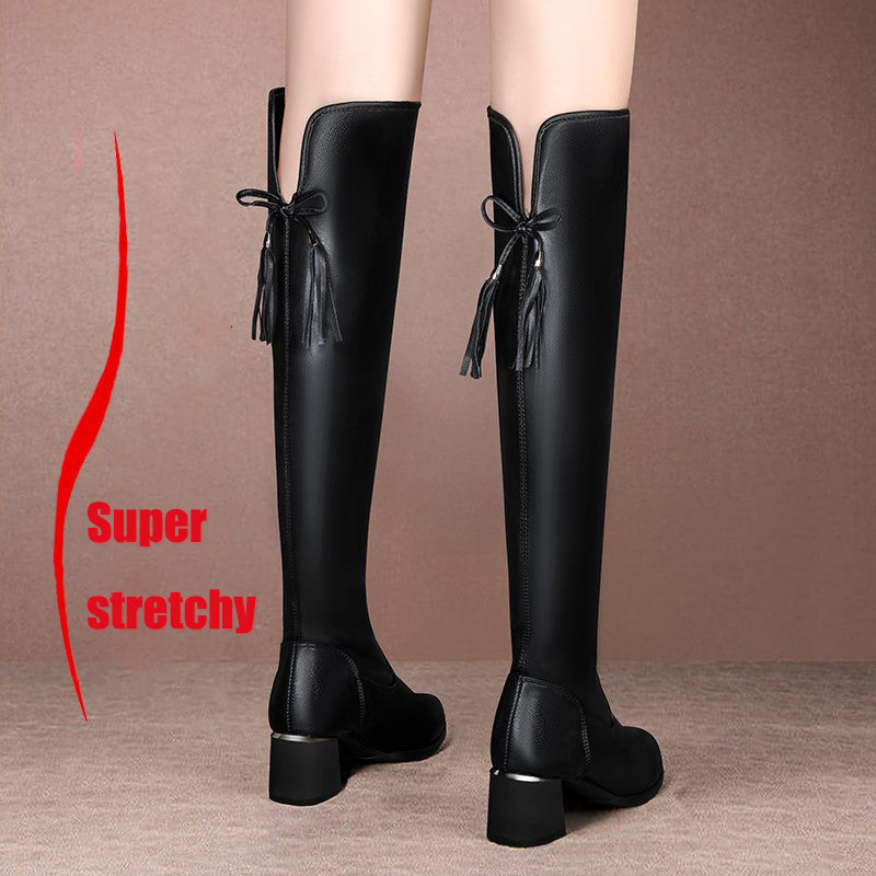 ⌛ Nur noch 3 Tage – 50 % auf alles! ⏰Damen-Stretch-Lederstiefel